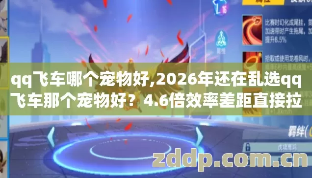 qq飞车哪个宠物好,2026年还在乱选qq飞车那个宠物好?4.6倍效率差距直接拉满! qq飞车哪个宠物好,2026年还在乱选qq飞车那个宠物好?4.6倍效率差距直接拉满!