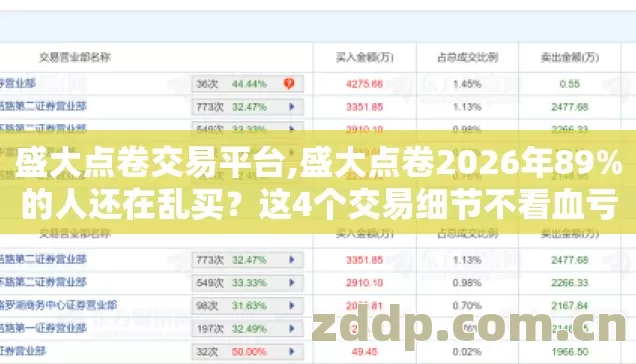 盛大点卷交易平台,盛大点卷2026年89%的人还在乱买？这4个交易细节不看血亏！