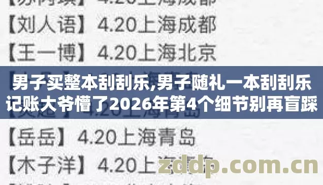 男子买整本刮刮乐,男子随礼一本刮刮乐记账大爷懵了2026年第4个细节别再盲踩坑 男子买整本刮刮乐,男子随礼一本刮刮乐记账大爷懵了2026年第4个细节别再盲踩坑