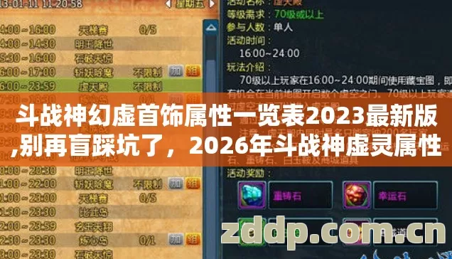 斗战神幻虚首饰属性一览表2023最新版,别再盲踩坑了,2026年斗战神虚灵属性几个避坑技巧实测老玩家防踩坑指南 斗战神幻虚首饰属性一览表2023最新版,别再盲踩坑了,2026年斗战神虚灵属性几个避坑技巧实测老玩家防踩坑指南