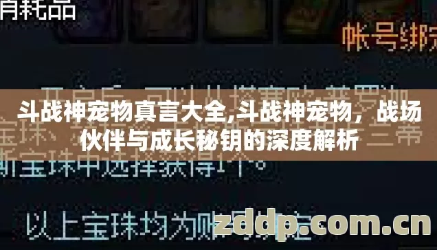 斗战神宠物真言大全,斗战神宠物,战场伙伴与成长秘钥的深度解析 斗战神宠物真言大全,斗战神宠物,战场伙伴与成长秘钥的深度解析