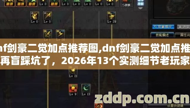 dnf剑豪二觉加点推荐图,dnf剑豪二觉加点推荐别再盲踩坑了，2026年13个实测细节老玩家亲测不亏