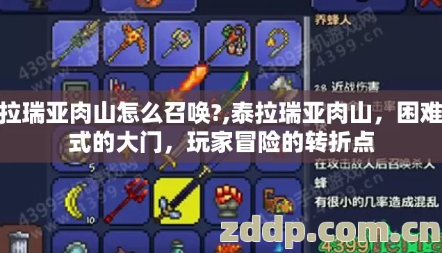 泰拉瑞亚肉山怎么召唤?,泰拉瑞亚肉山，困难模式的大门，玩家冒险的转折点