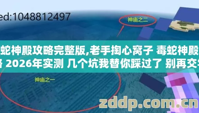 毒蛇神殿攻略完整版,老手掏心窝子 毒蛇神殿攻略 2026年实测 几个坑我替你踩过了 别再交学费？