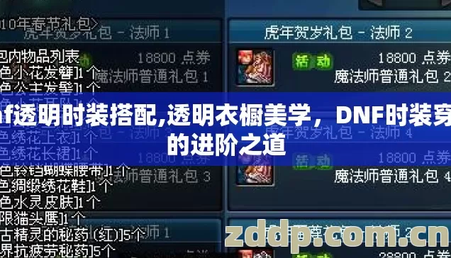dnf透明时装搭配,透明衣橱美学，DNF时装穿搭的进阶之道