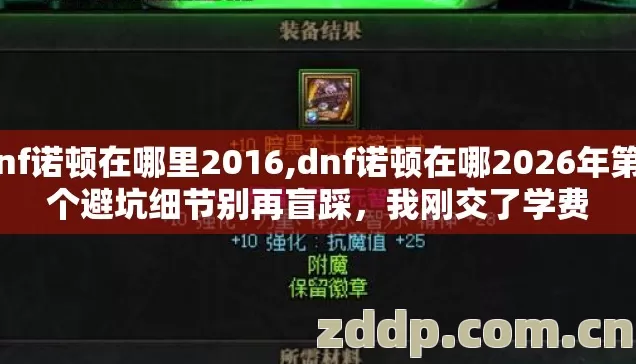 dnf诺顿在哪里2016,dnf诺顿在哪2026年第4个避坑细节别再盲踩，我刚交了学费