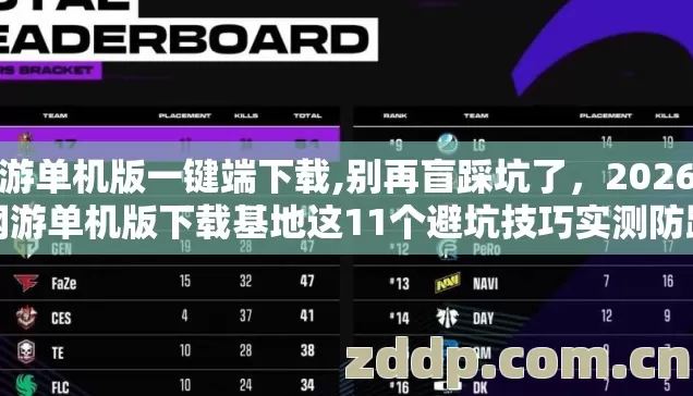 网游单机版一键端下载,别再盲踩坑了，2026年网游单机版下载基地这11个避坑技巧实测防跑路指南？