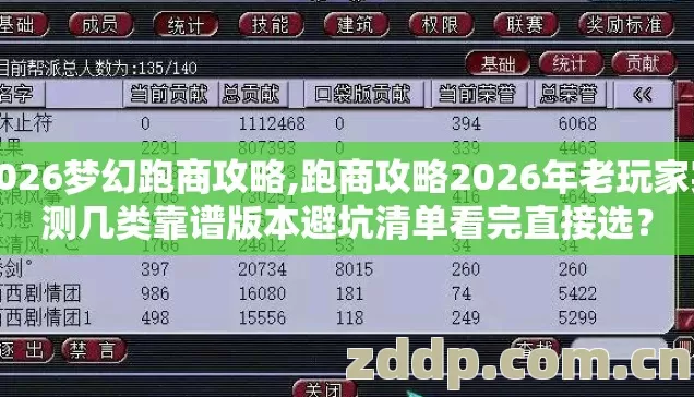 2026梦幻跑商攻略,跑商攻略2026年老玩家实测几类靠谱版本避坑清单看完直接选？