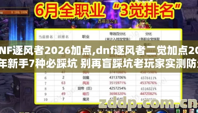DNF逐风者2026加点,dnf逐风者二觉加点2026年新手7种必踩坑 别再盲踩坑老玩家实测防走弯路