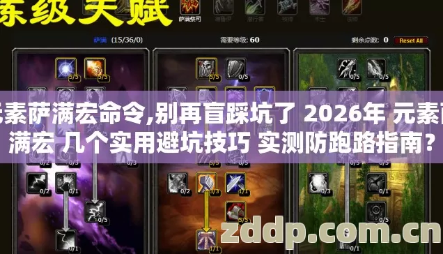 元素萨满宏命令,别再盲踩坑了 2026年 元素萨满宏 几个实用避坑技巧 实测防跑路指南？