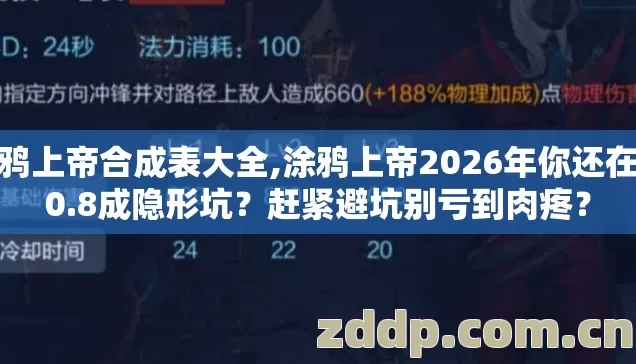 涂鸦上帝合成表大全,涂鸦上帝2026年你还在踩0.8成隐形坑?赶紧避坑别亏到肉疼? 涂鸦上帝合成表大全,涂鸦上帝2026年你还在踩0.8成隐形坑?赶紧避坑别亏到肉疼?