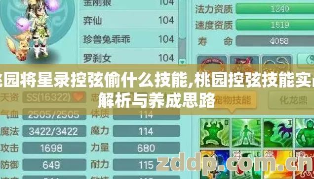 桃园将星录控弦偷什么技能,桃园控弦技能实战解析与养成思路 桃园将星录控弦偷什么技能,桃园控弦技能实战解析与养成思路
