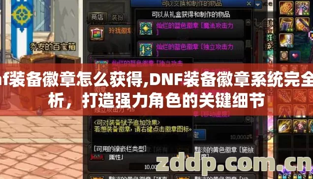 dnf装备徽章怎么获得,DNF装备徽章系统完全解析,打造强力角色的关键细节 dnf装备徽章怎么获得,DNF装备徽章系统完全解析,打造强力角色的关键细节