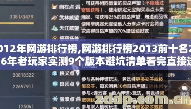 2012年网游排行榜,网游排行榜2013前十名2026年老玩家实测9个版本避坑清单看完直接选 2012年网游排行榜,网游排行榜2013前十名2026年老玩家实测9个版本避坑清单看完直接选