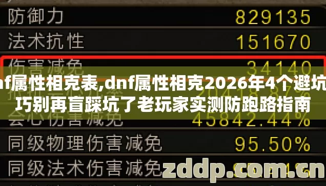 dnf属性相克表,dnf属性相克2026年4个避坑技巧别再盲踩坑了老玩家实测防跑路指南 dnf属性相克表,dnf属性相克2026年4个避坑技巧别再盲踩坑了老玩家实测防跑路指南