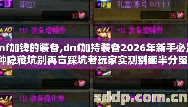 dnf加钱的装备,dnf加持装备2026年新手必踩7种隐藏坑别再盲踩坑老玩家实测别砸半分冤枉钱