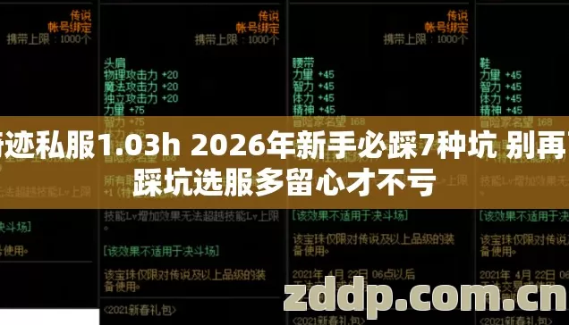 奇迹私服1.03h 2026年新手必踩7种坑 别再盲踩坑选服多留心才不亏