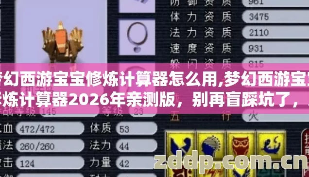 梦幻西游宝宝修炼计算器怎么用,梦幻西游宝宝修炼计算器2026年亲测版,别再盲踩坑了,几个避坑技巧实测防跑路指南? 梦幻西游宝宝修炼计算器怎么用,梦幻西游宝宝修炼计算器2026年亲测版,别再盲踩坑了,几个避坑技巧实测防跑路指南?