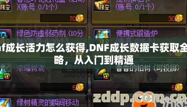 dnf成长活力怎么获得,DNF成长数据卡获取全攻略,从入门到精通 dnf成长活力怎么获得,DNF成长数据卡获取全攻略,从入门到精通