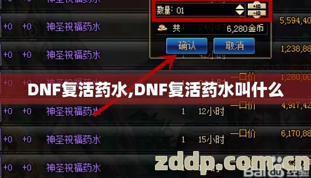 DNF复活药水,DNF复活药水叫什么 DNF复活药水,DNF复活药水叫什么
