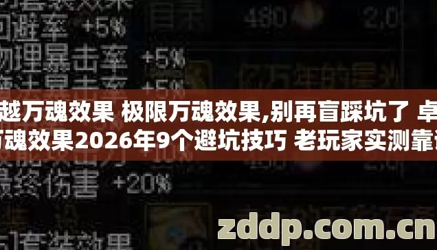 卓越万魂效果 极限万魂效果,别再盲踩坑了 卓越万魂效果2026年9个避坑技巧 老玩家实测靠谱防跑路指南 卓越万魂效果 极限万魂效果,别再盲踩坑了 卓越万魂效果2026年9个避坑技巧 老玩家实测靠谱防跑路指南