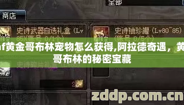 dnf黄金哥布林宠物怎么获得,阿拉德奇遇,黄金哥布林的秘密宝藏 dnf黄金哥布林宠物怎么获得,阿拉德奇遇,黄金哥布林的秘密宝藏