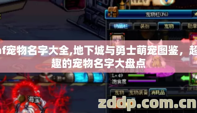 dnf宠物名字大全,地下城与勇士萌宠图鉴,超有趣的宠物名字大盘点 dnf宠物名字大全,地下城与勇士萌宠图鉴,超有趣的宠物名字大盘点