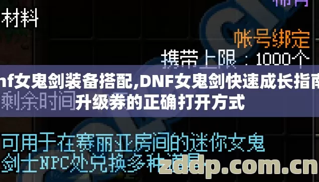 dnf女鬼剑装备搭配,DNF女鬼剑快速成长指南，升级券的正确打开方式