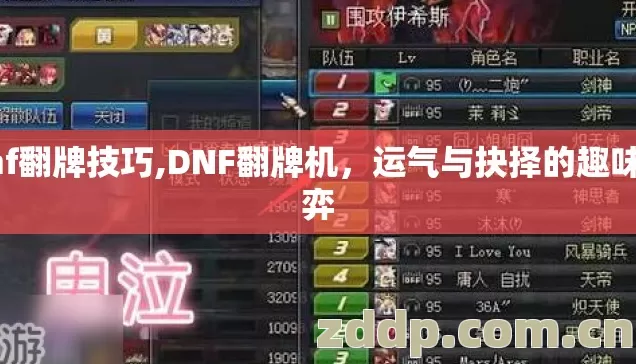 dnf翻牌技巧,DNF翻牌机，运气与抉择的趣味博弈