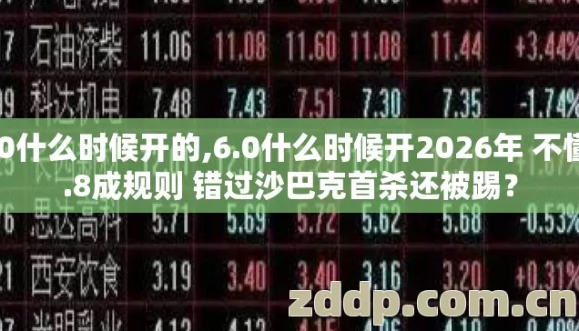 6.0什么时候开的,6.0什么时候开2026年 不懂0.8成规则 错过沙巴克首杀还被踢？