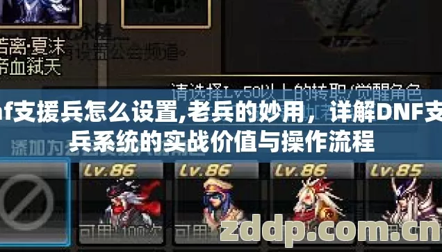 dnf支援兵怎么设置,老兵的妙用,详解DNF支援兵系统的实战价值与操作流程 dnf支援兵怎么设置,老兵的妙用,详解DNF支援兵系统的实战价值与操作流程