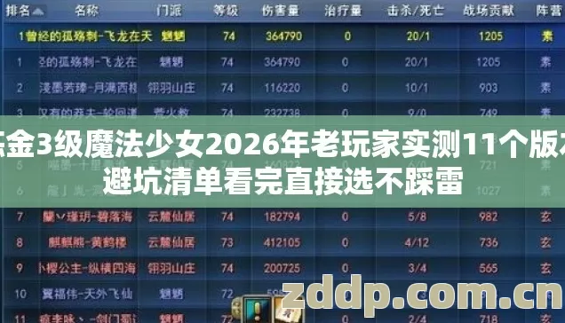 炼金3级魔法少女2026年老玩家实测11个版本避坑清单看完直接选不踩雷