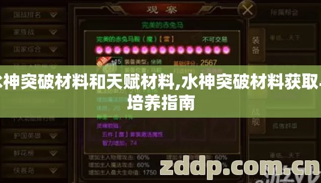 水神突破材料和天赋材料,水神突破材料获取与培养指南 水神突破材料和天赋材料,水神突破材料获取与培养指南