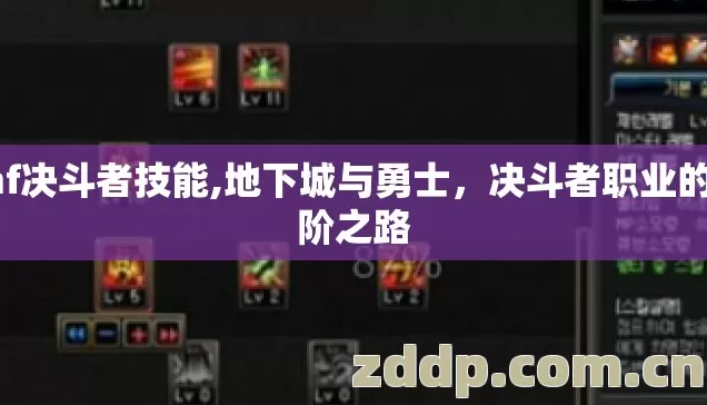 dnf决斗者技能,地下城与勇士，决斗者职业的进阶之路