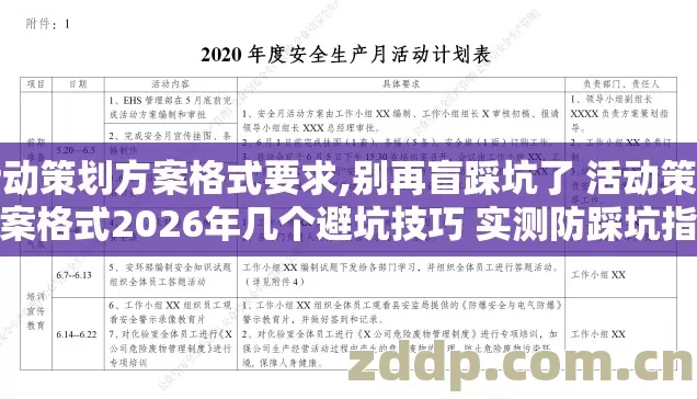 活动策划方案格式要求,别再盲踩坑了 活动策划方案格式2026年几个避坑技巧 实测防踩坑指南看完直接用 活动策划方案格式要求,别再盲踩坑了 活动策划方案格式2026年几个避坑技巧 实测防踩坑指南看完直接用