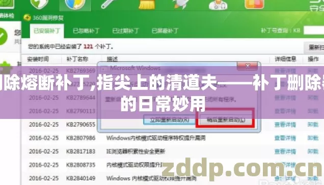 删除熔断补丁,指尖上的清道夫——补丁删除器的日常妙用