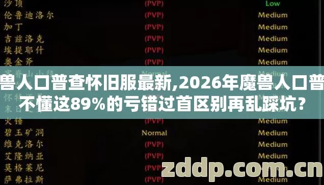 魔兽人口普查怀旧服最新,2026年魔兽人口普查不懂这89%的亏错过首区别再乱踩坑? 魔兽人口普查怀旧服最新,2026年魔兽人口普查不懂这89%的亏错过首区别再乱踩坑?
