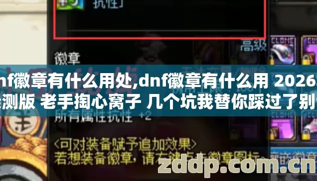 dnf徽章有什么用处,dnf徽章有什么用 2026年亲测版 老手掏心窝子 几个坑我替你踩过了别乱交学费 dnf徽章有什么用处,dnf徽章有什么用 2026年亲测版 老手掏心窝子 几个坑我替你踩过了别乱交学费