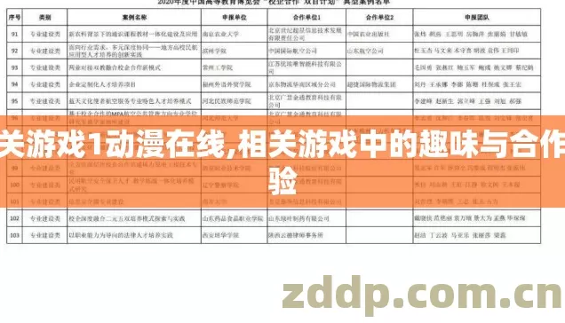 相关游戏1动漫在线,相关游戏中的趣味与合作体验