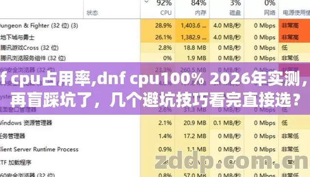 dnf cpu占用率,dnf cpu100% 2026年实测,别再盲踩坑了,几个避坑技巧看完直接选? dnf cpu占用率,dnf cpu100% 2026年实测,别再盲踩坑了,几个避坑技巧看完直接选?