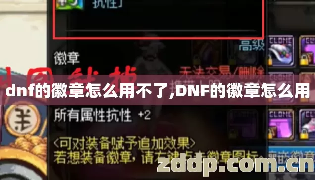 dnf的徽章怎么用不了,DNF的徽章怎么用