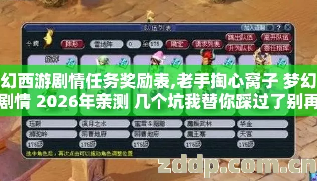 梦幻西游剧情任务奖励表,老手掏心窝子 梦幻西游剧情 2026年亲测 几个坑我替你踩过了别再交学费 梦幻西游剧情任务奖励表,老手掏心窝子 梦幻西游剧情 2026年亲测 几个坑我替你踩过了别再交学费