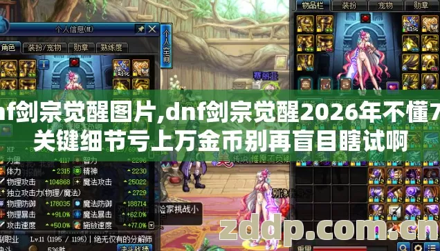dnf剑宗觉醒图片,dnf剑宗觉醒2026年不懂7种关键细节亏上万金币别再盲目瞎试啊