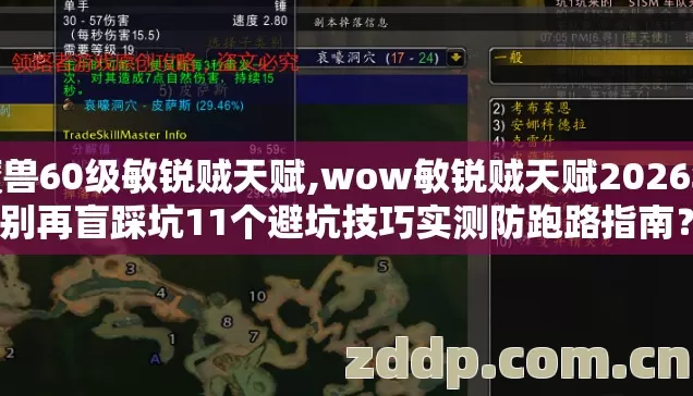 魔兽60级敏锐贼天赋,wow敏锐贼天赋2026年别再盲踩坑11个避坑技巧实测防跑路指南？