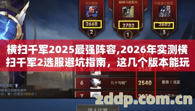 横扫千军2025最强阵容,2026年实测横扫千军2选服避坑指南,这几个版本能玩三年不跑路 横扫千军2025最强阵容,2026年实测横扫千军2选服避坑指南,这几个版本能玩三年不跑路